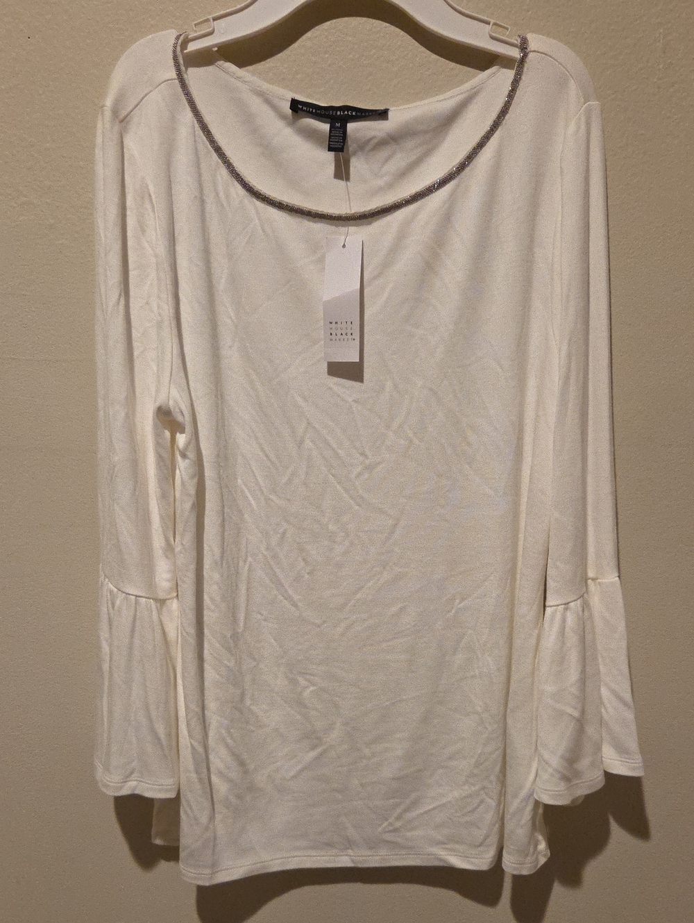 ❤️ NWT! WHITE HOUSE BLACK MARKET BELL SLEEVE TOP, MEDIUM
